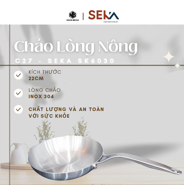 Chảo Lòng Nông SEKA SK6030 ; Size: 22cm