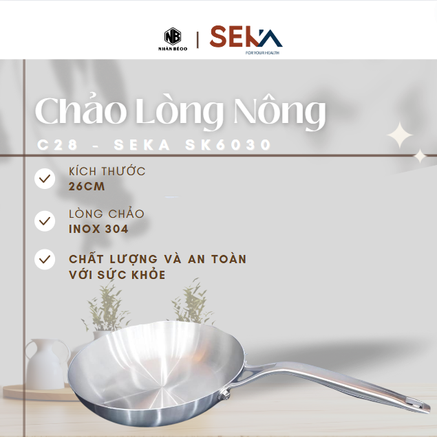 Chảo Lòng Nông SEKA SK6030 ; Size: 26cm