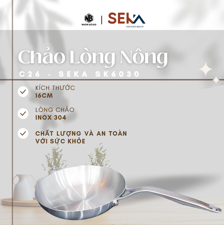 Chảo Lòng Nông SEKA SK6030 ; Size: 16cm