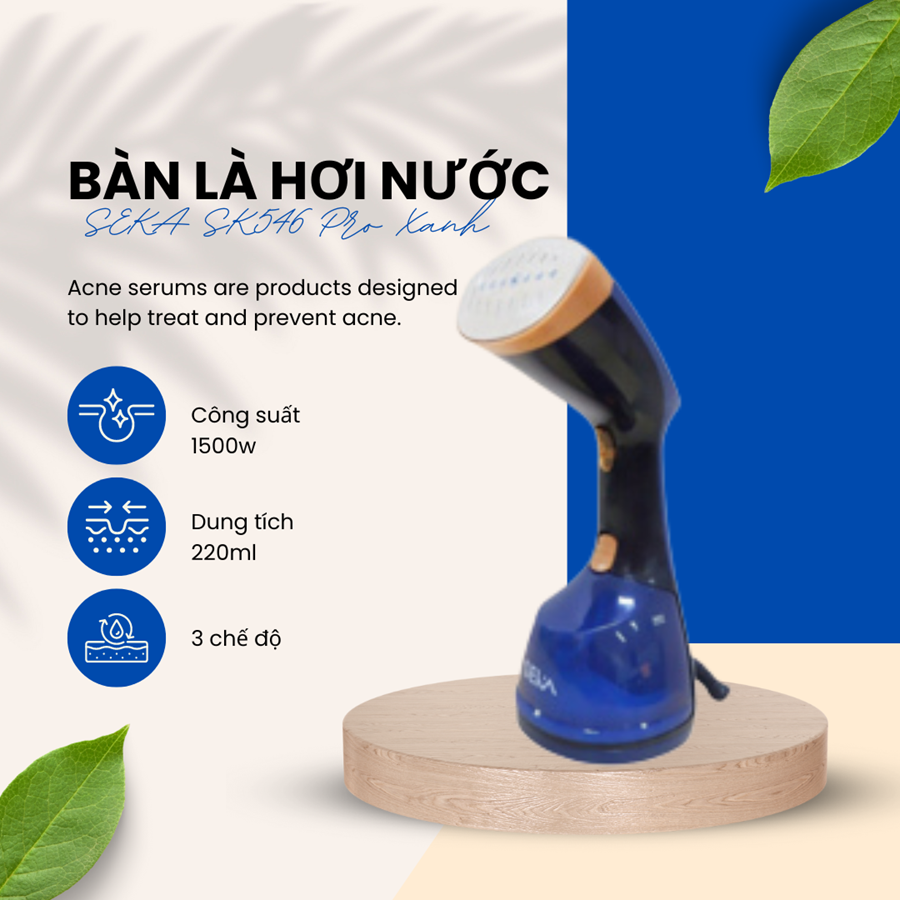 Bàn Là Hơi Nước SEKA SK546 Pro Xanh