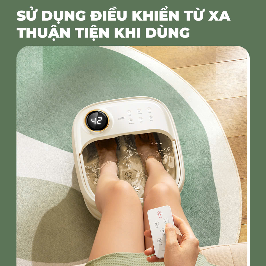 Bồn ngâm chân massage gấp gọn FIKO MS9 - Tặng ổ cắm chống giật và 30 túi thảo mộc ngâm chân