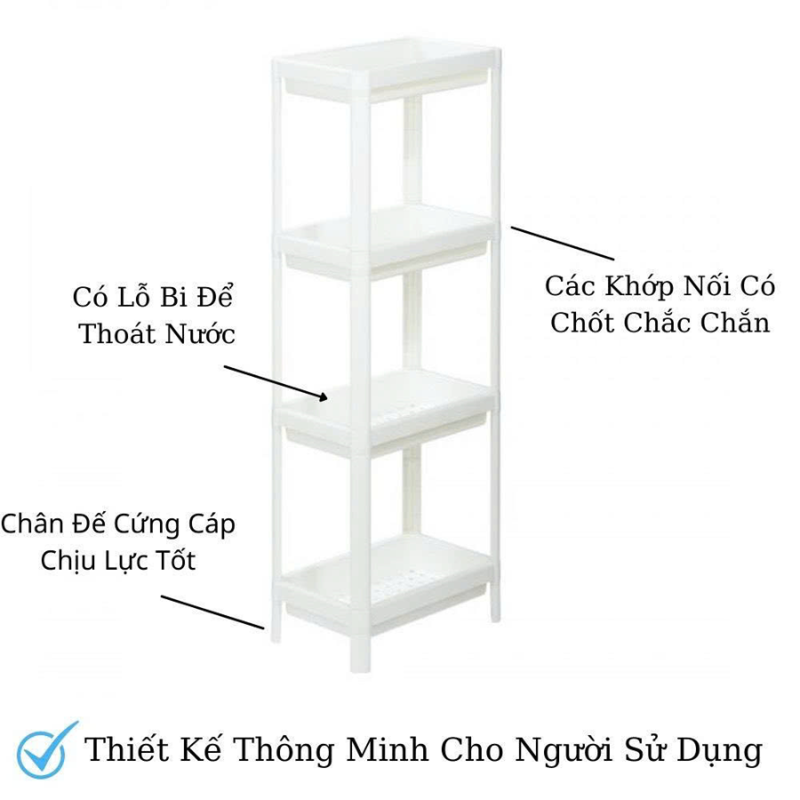 Kệ để đồ đa năng 4 tầng Inochi ( Trắng )